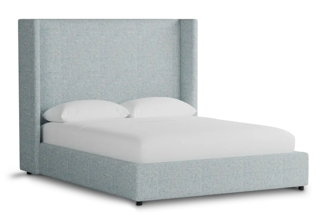 Captiva Natural Beauty Light Blue 60" Upholstered Shelter Bed Captiva Natural Beauty Light Blue 60" Upholstered Shelter Bed