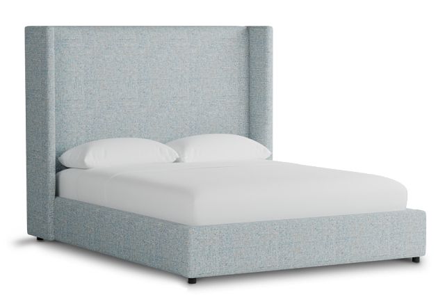 Captiva Natural Beauty Light Blue 60" Upholstered Shelter Bed
