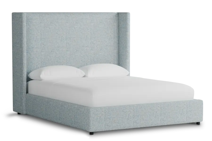 Captiva Natural Beauty Light Blue 60" Upholstered Shelter Bed Captiva Natural Beauty Light Blue 60" Upholstered Shelter Bed