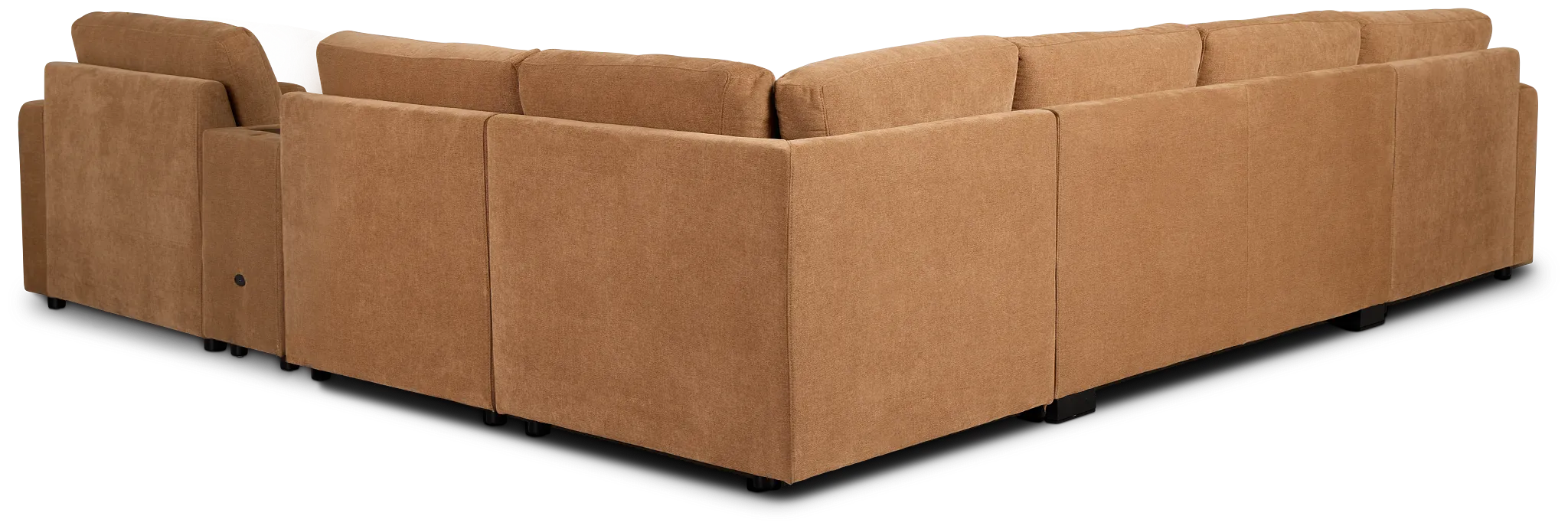 Addie Brown Fabric Medium Left Chaise Sleeper Sectional With Console