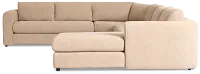 Alma Taupe Fabric Medium Right Chaise Wedge Sectional