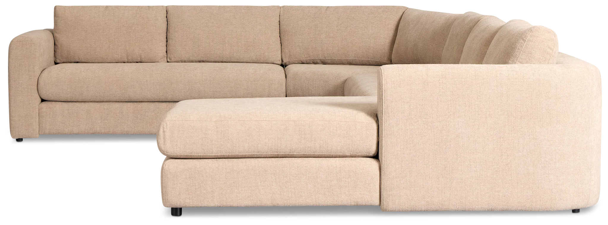 Alma Taupe Fabric Medium Right Chaise Wedge Sectional