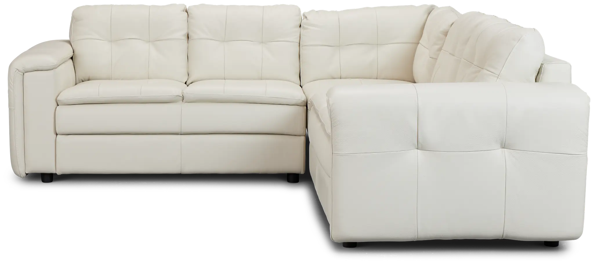Rowan Light Beige Leather Small Two-arm Sectional Rowan Light Beige Leather Small Two-arm Sectional
