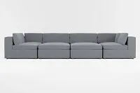 Destin Elevation Gray Fabric 8-piece Pit Sectional