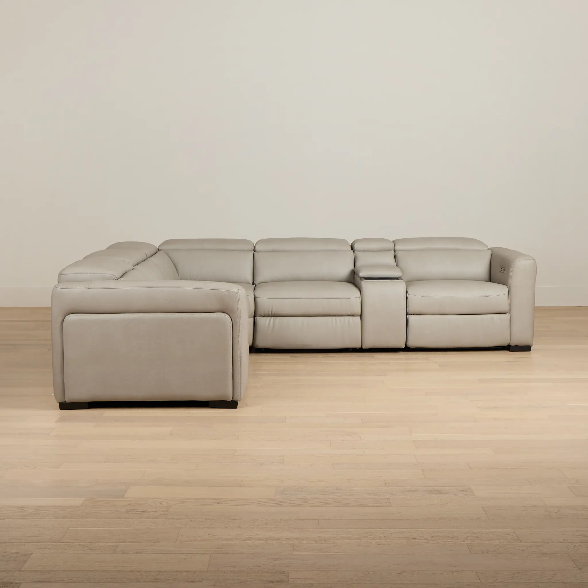 Melody Light Gray Micro Medium Dual Power 2-arm Reclining Sectional Melody Light Gray Micro Medium Dual Power 2-arm Reclining Sectional