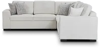 Blakely White Fabric Small Two-arm Sectional
