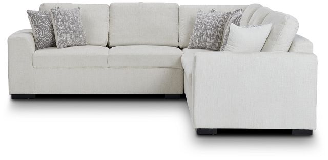 Blakely White Fabric Small Two-arm Sectional
