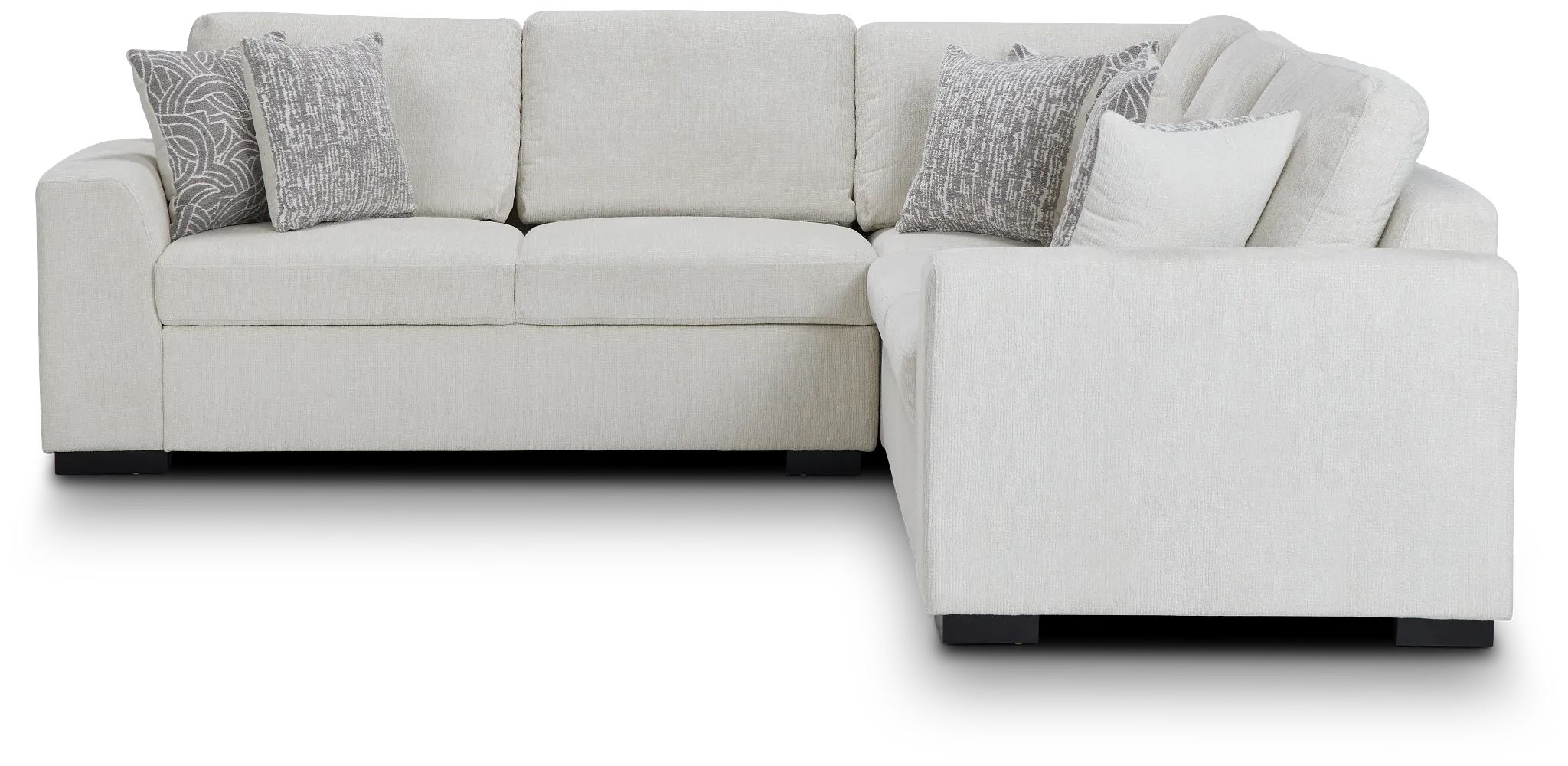 Blakely White Fabric Small Two-arm Sectional
