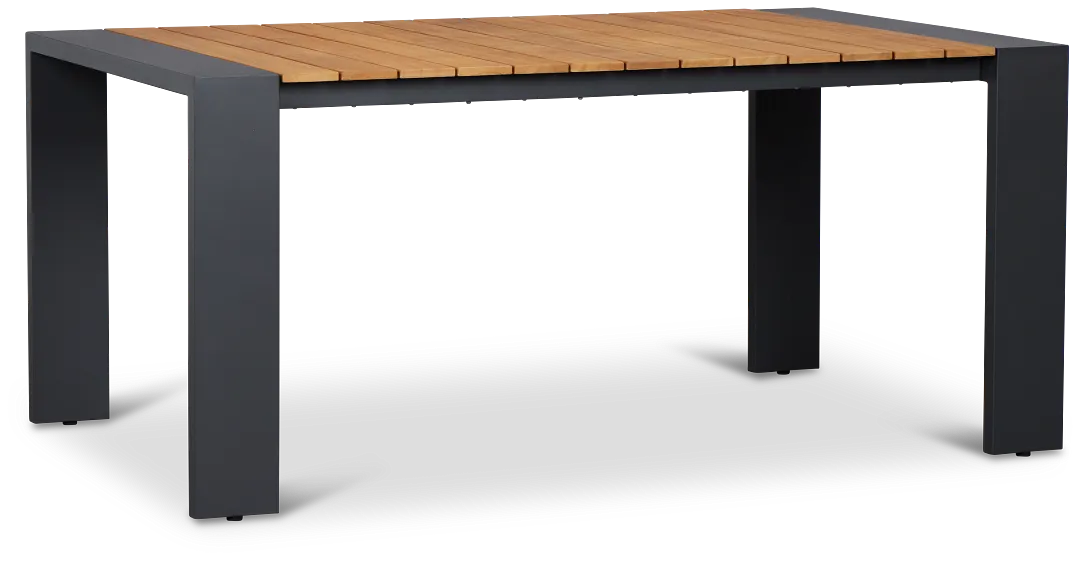Sunrise Dark Gray Teak 65" Rectangular Table
