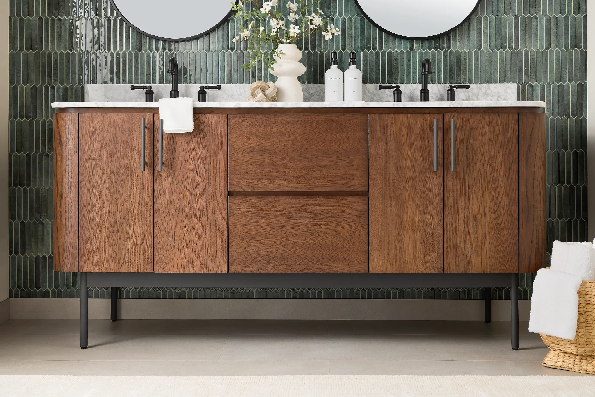 Nomad Mid Tone 60" Double Bathroom Vanity