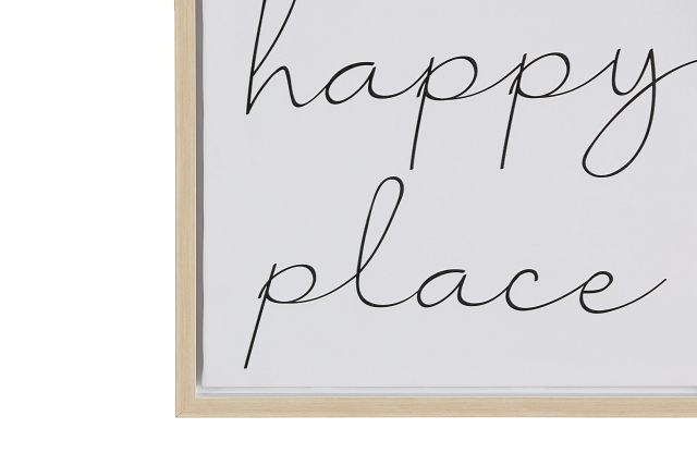 Happy Place Light Tone Framed Canvas Wall Art