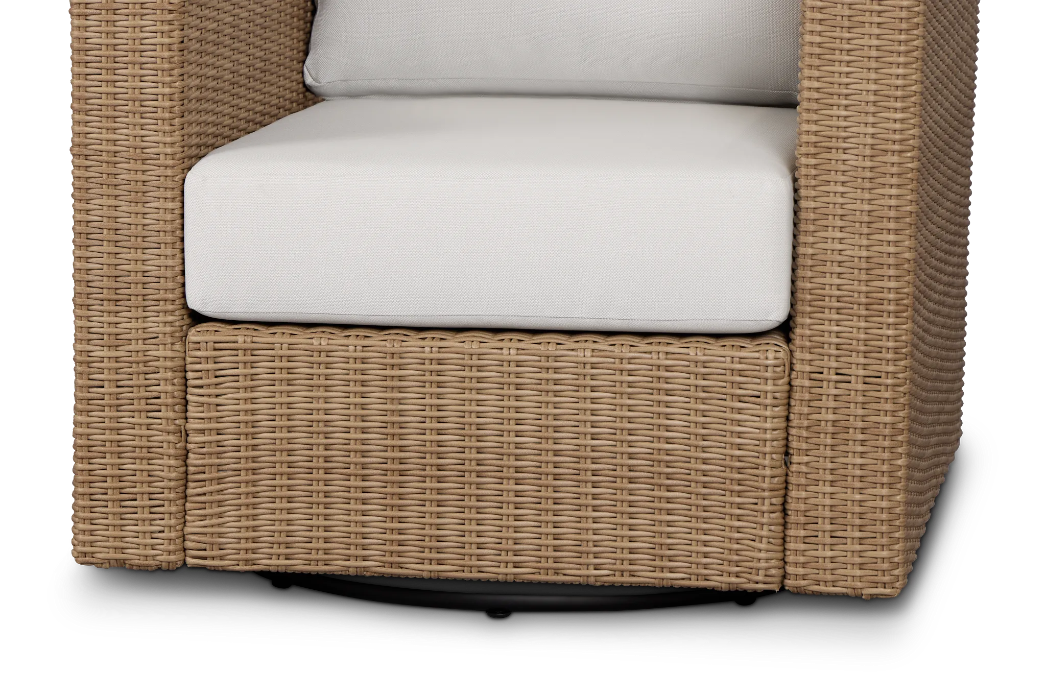 Montecito Light Tone Swivel Chair With Light Beige Cushions