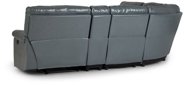 Weston Light Gray Lthr/vinyl Small Dual Manually Reclining Two-arm Sectional