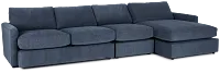 Noah Blue Fabric Small Right Chaise Sectional