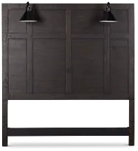 Heron Cove Dark Tone Panel Headboard With Lights