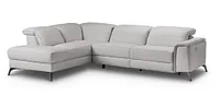 Pearson Gray Leather Left Bumper Power Reclining Sectional