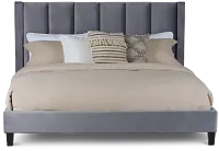 Audrey Dark Gray Velvet Platform Bed