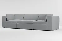 Destin Revenue Gray Fabric 3-piece Modular Sofa