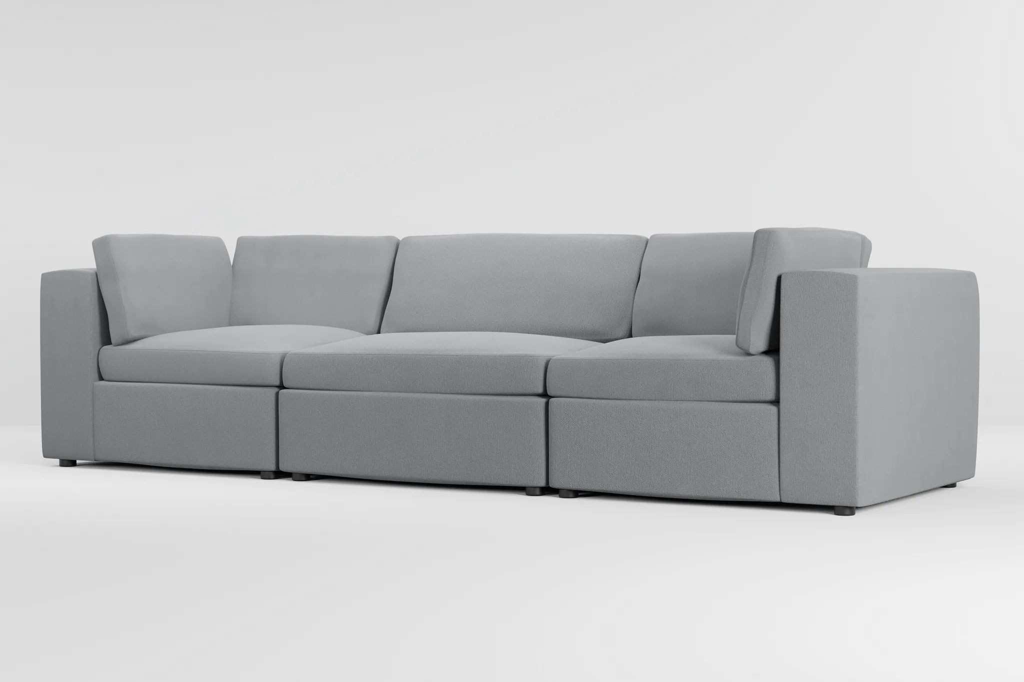 Destin Revenue Gray Fabric 3-piece Modular Sofa