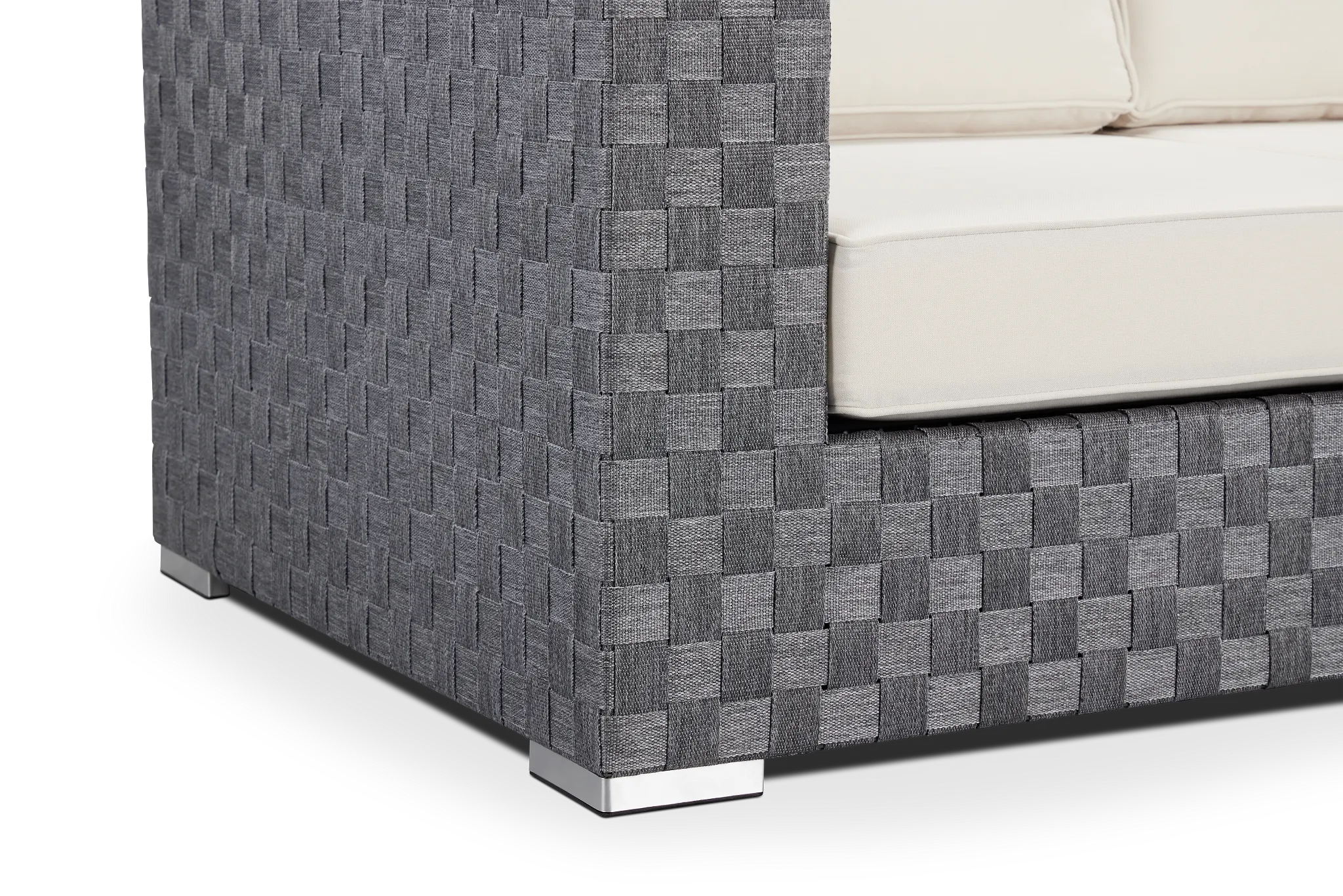 Barbados White Woven Sofa