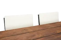 Linear Dark Gray White 70" Teak Table & 4 Cushioned Side Chairs