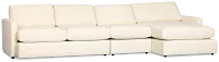 Maxwell Light Beige Fabric Small Right Chaise Sectional