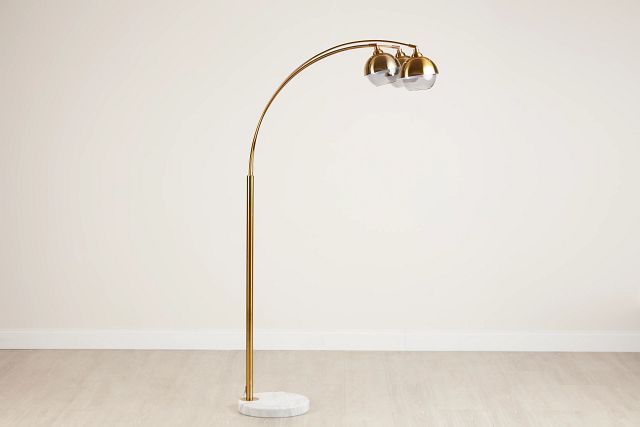 Khia Gold Metal Arc Floor Lamp