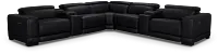 Lombardy Black Micro Large Dual Power Reclining Two-arm Sectional