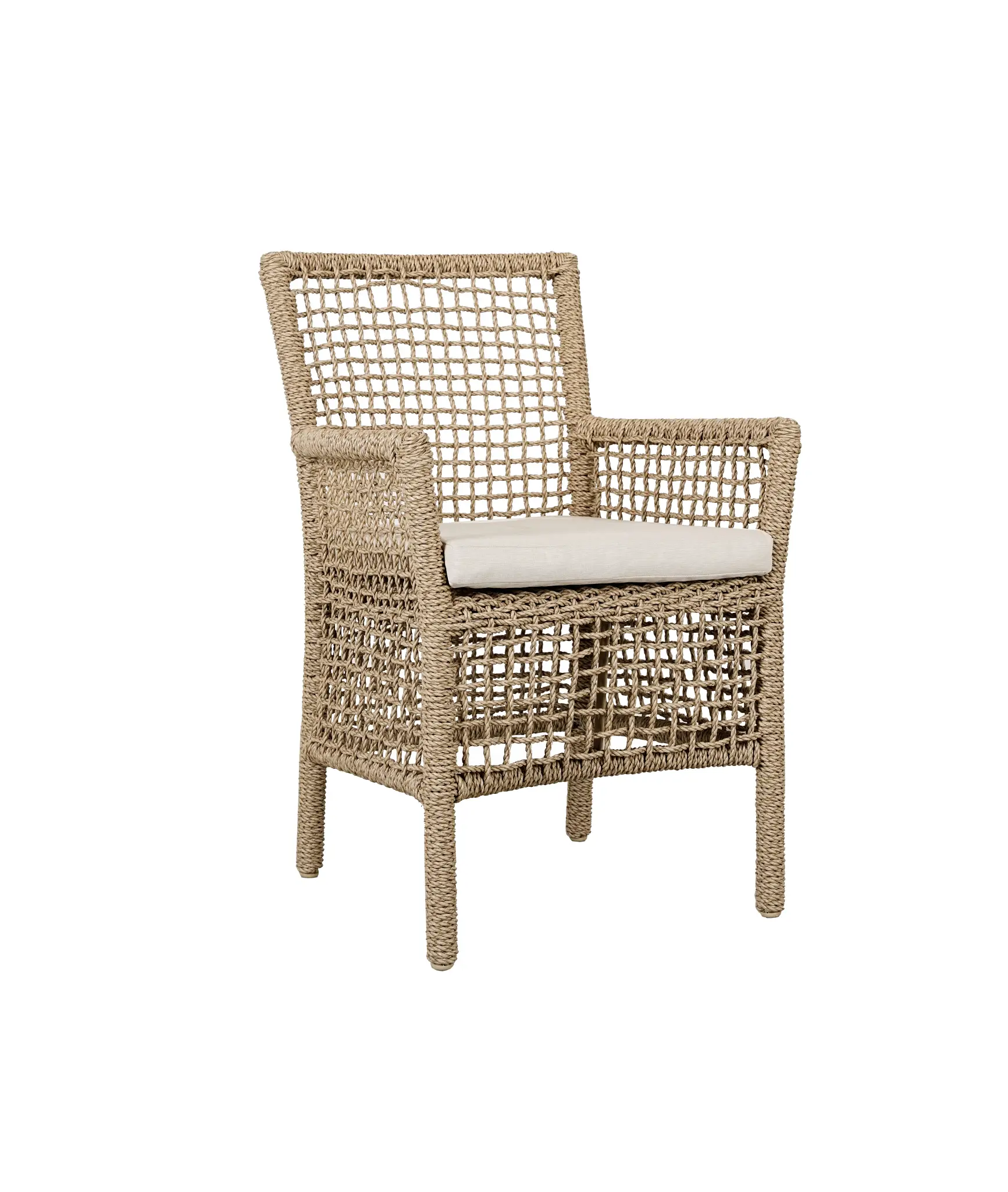 Ryan Light Beige Woven Cushioned Arm Chair Ryan Light Beige Woven Cushioned Arm Chair