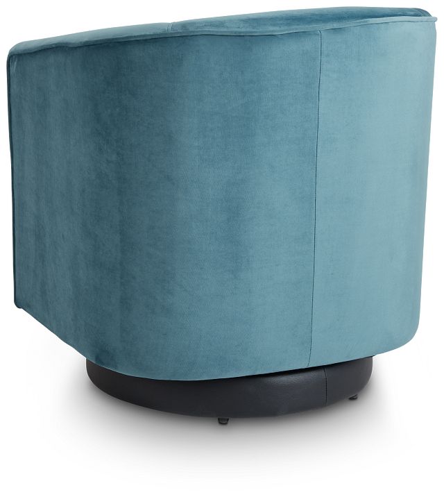 Charlotte Light Blue Velvet Swivel Accent Chair (4)