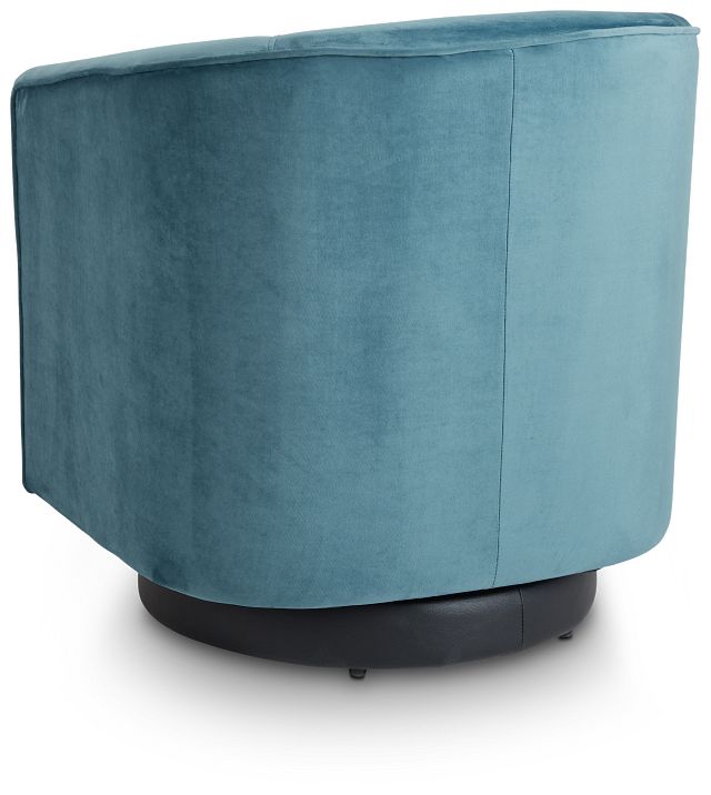 Charlotte Light Blue Velvet Swivel Accent Chair