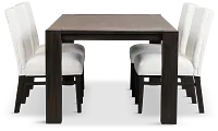 Jackson Two-tone Rectangular Table & 4 Upholstered Chairs