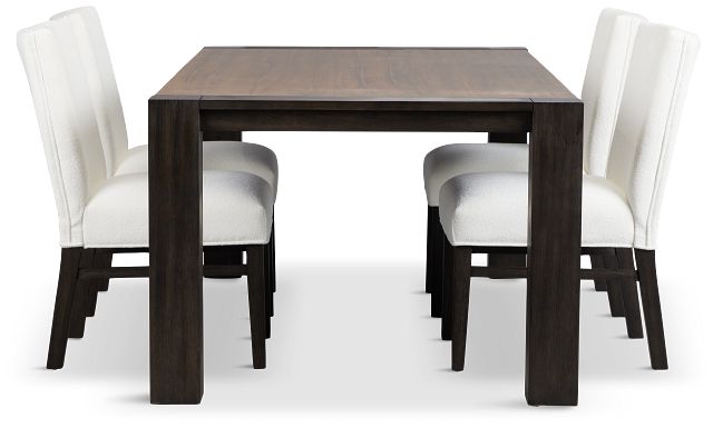 Jackson Two-tone Rectangular Table & 4 Upholstered Chairs