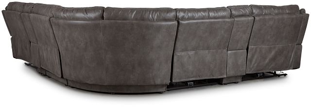 Dober Dark Gray Micro Large Triple Power Reclining Two-arm Sectional