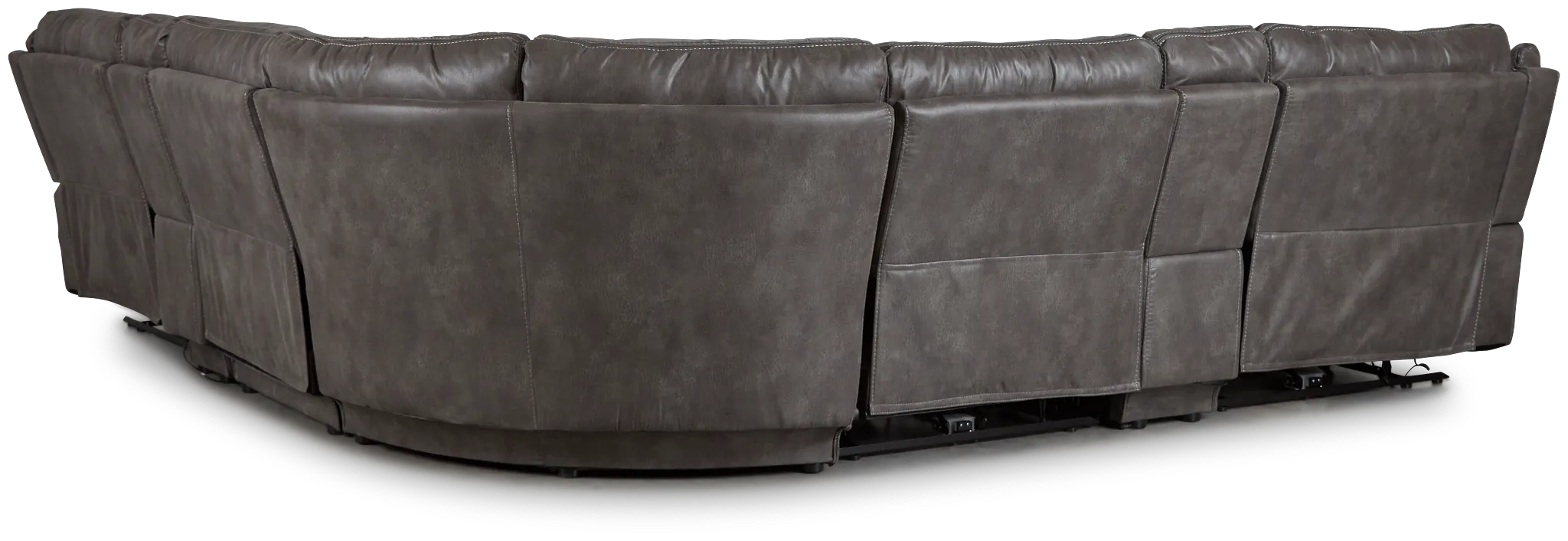 Dober Dark Gray Micro Large Triple Power Reclining Two-arm Sectional