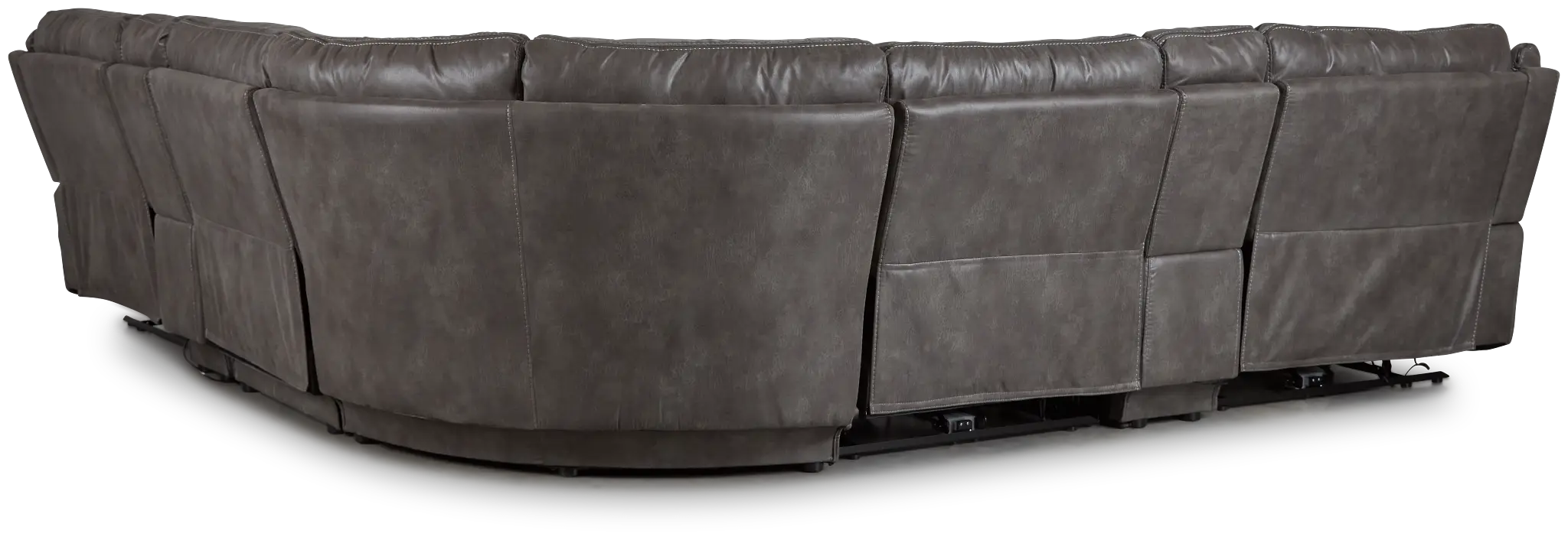 Dober Dark Gray Micro Large Triple Power Reclining Two-arm Sectional Dober Dark Gray Micro Large Triple Power Reclining Two-arm Sectional
