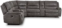 Dober Dark Gray Micro Large Dual Power Reclining Two-arm Sectional