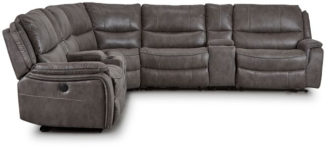 Dober Dark Gray Micro Large Dual Power Reclining Two-arm Sectional (3)