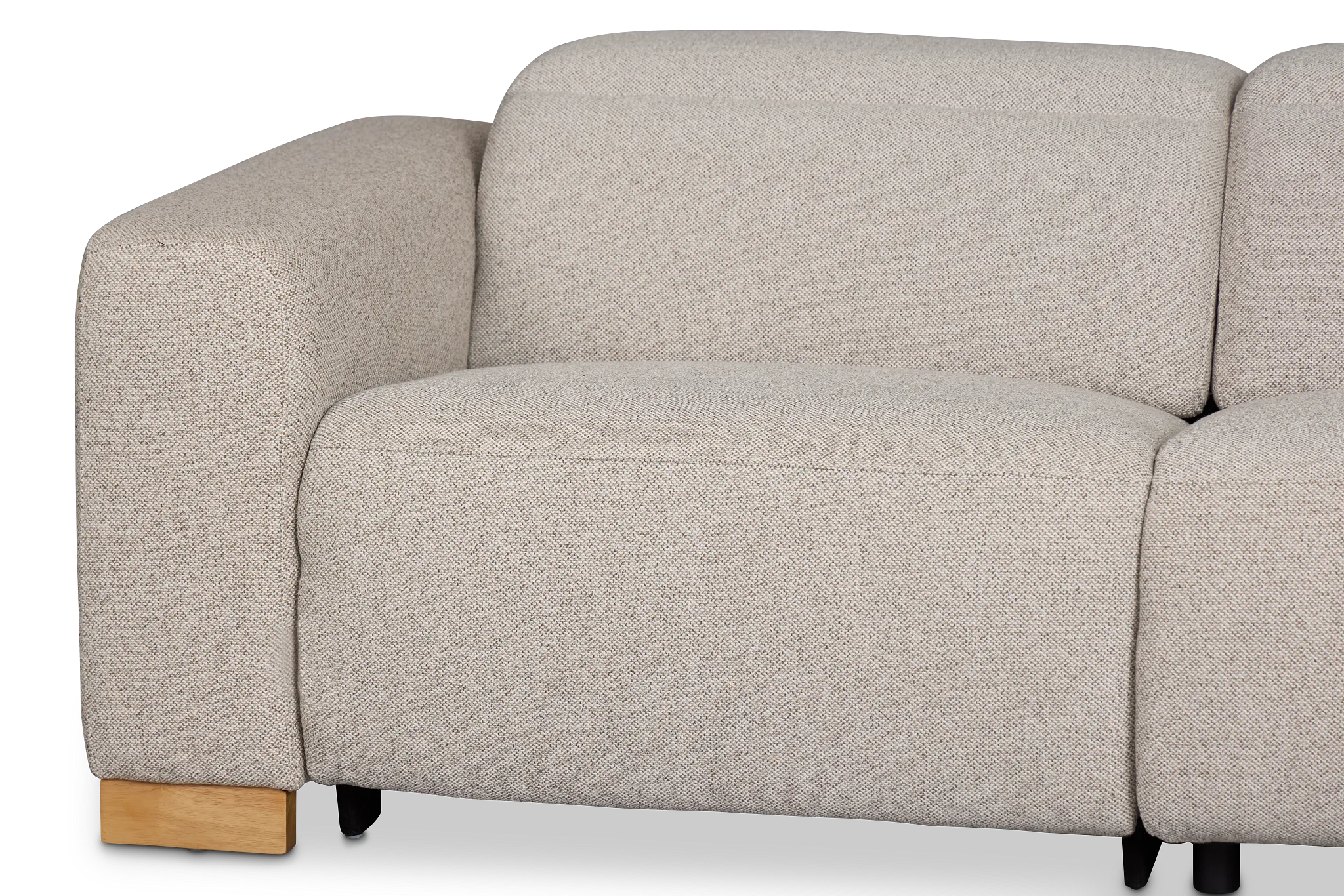 Leona Light Gray Fabric 3-piece Modular Power Sofa