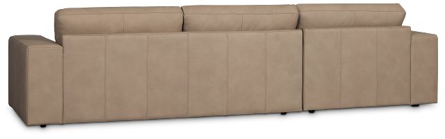 Kellan Taupe Leather Left Chaise Sectional