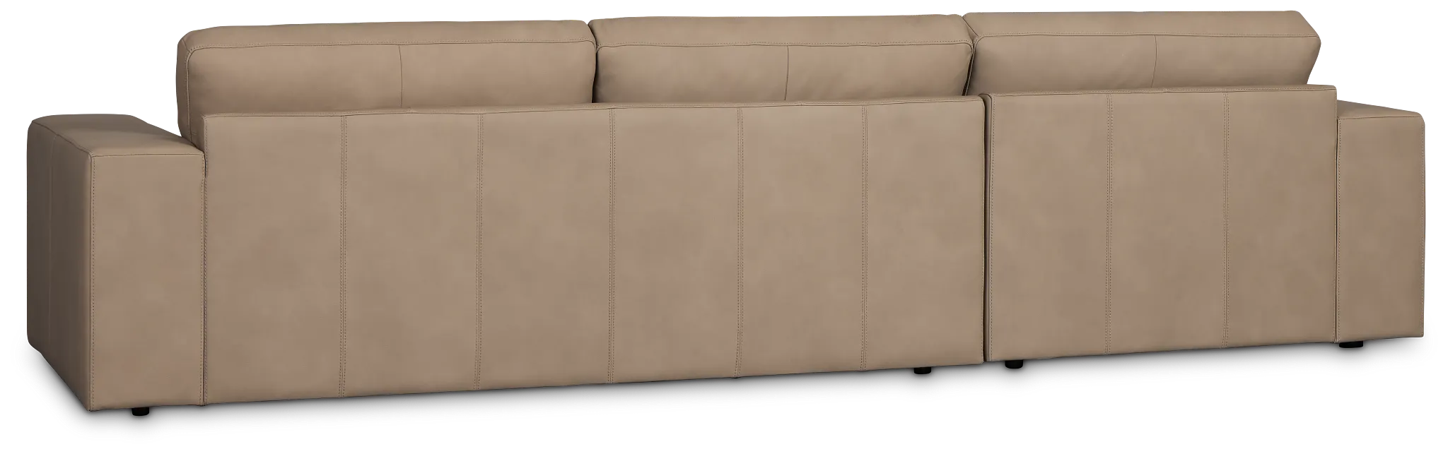 Kellan Taupe Leather Left Chaise Sectional