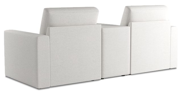 Citymod White Fabric 3-piece Modular Sofa With Media Console