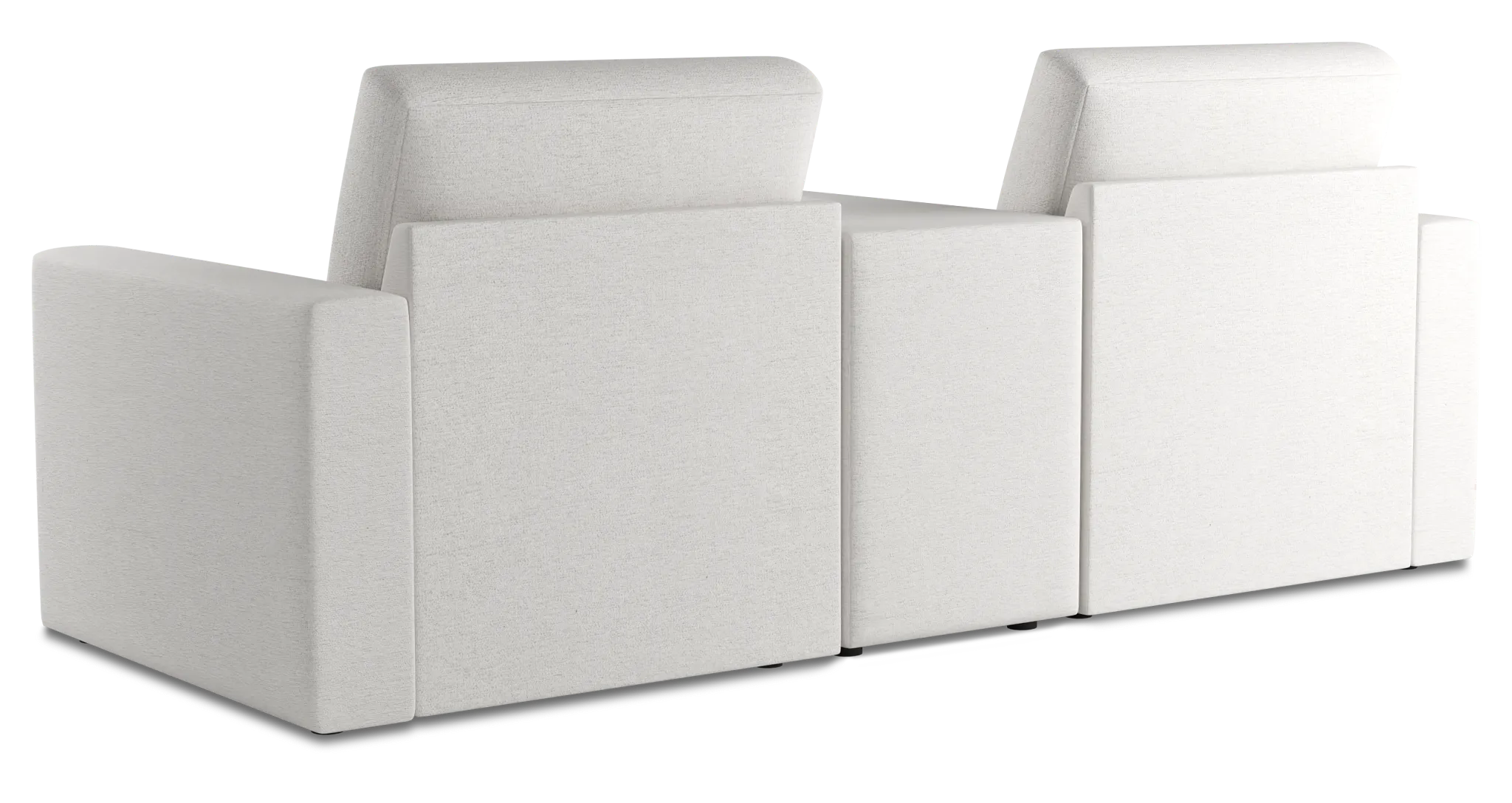 Citymod White Fabric 3-piece Modular Sofa With Media Console