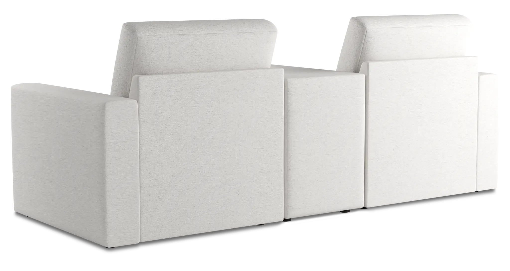 Citymod White Fabric 3-piece Modular Sofa With Media Console Citymod White Fabric 3-piece Modular Sofa With Media Console