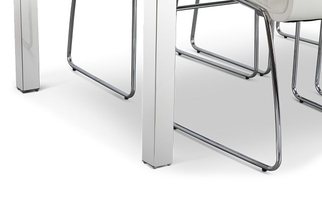 Skyline White Rect Table & 4 Metal Chairs