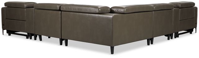 Ava Dark Gray Micro Large Dual Power Reclining Two-arm Sectional