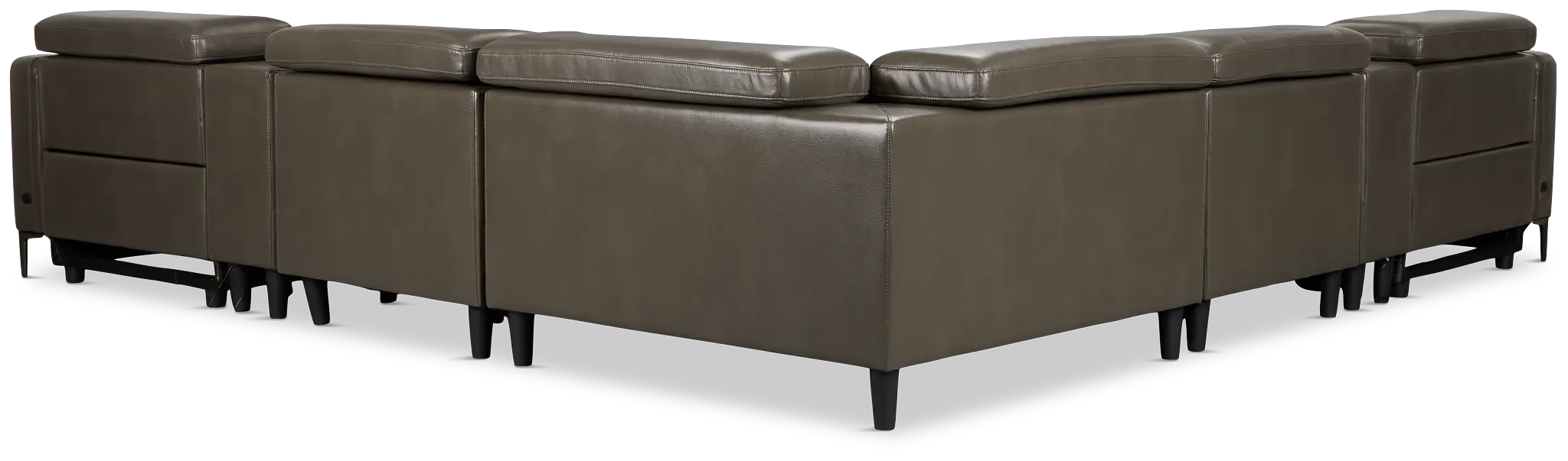 Ava Dark Gray Micro Large Dual Power Reclining Two-arm Sectional Ava Dark Gray Micro Large Dual Power Reclining Two-arm Sectional