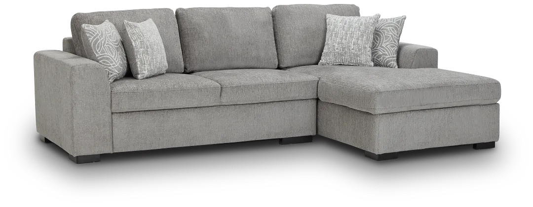Blakely Gray Fabric Small Right Chaise Storage Sleeper Sectional