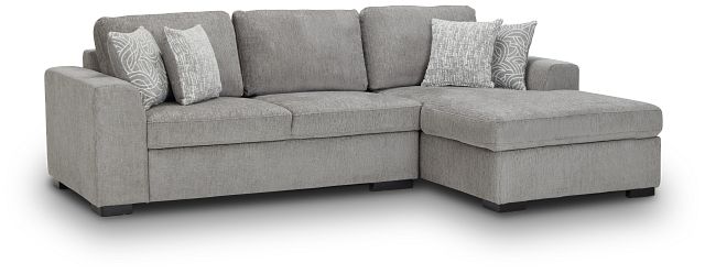 Blakely Gray Fabric Right Chaise Storage Sectional