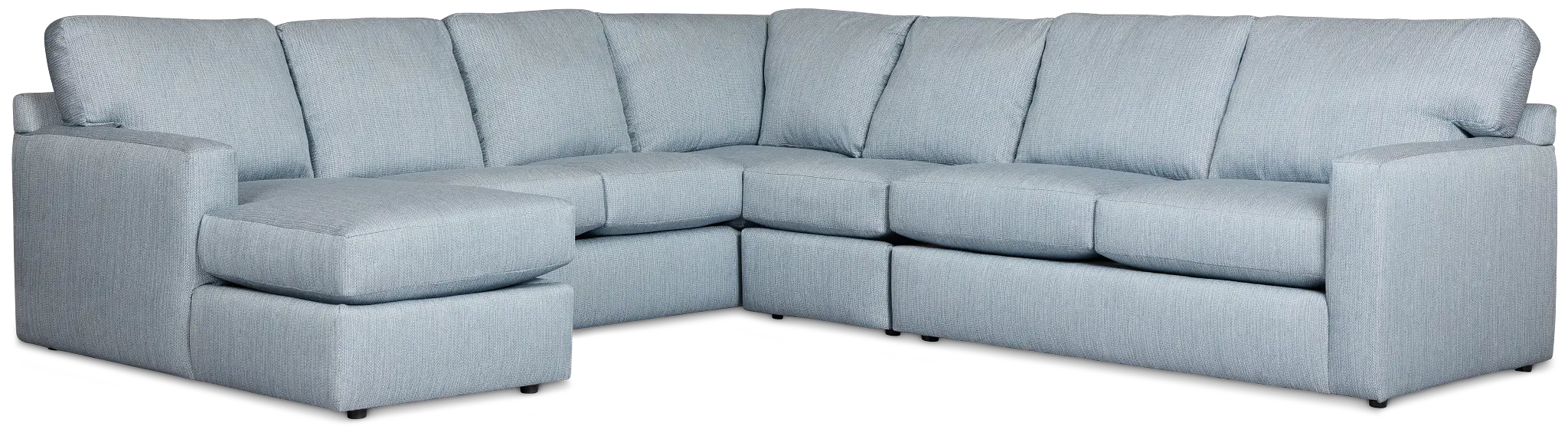 Rhodes Light Blue Fabric Large Left Chaise Sectional Rhodes Light Blue Fabric Large Left Chaise Sectional